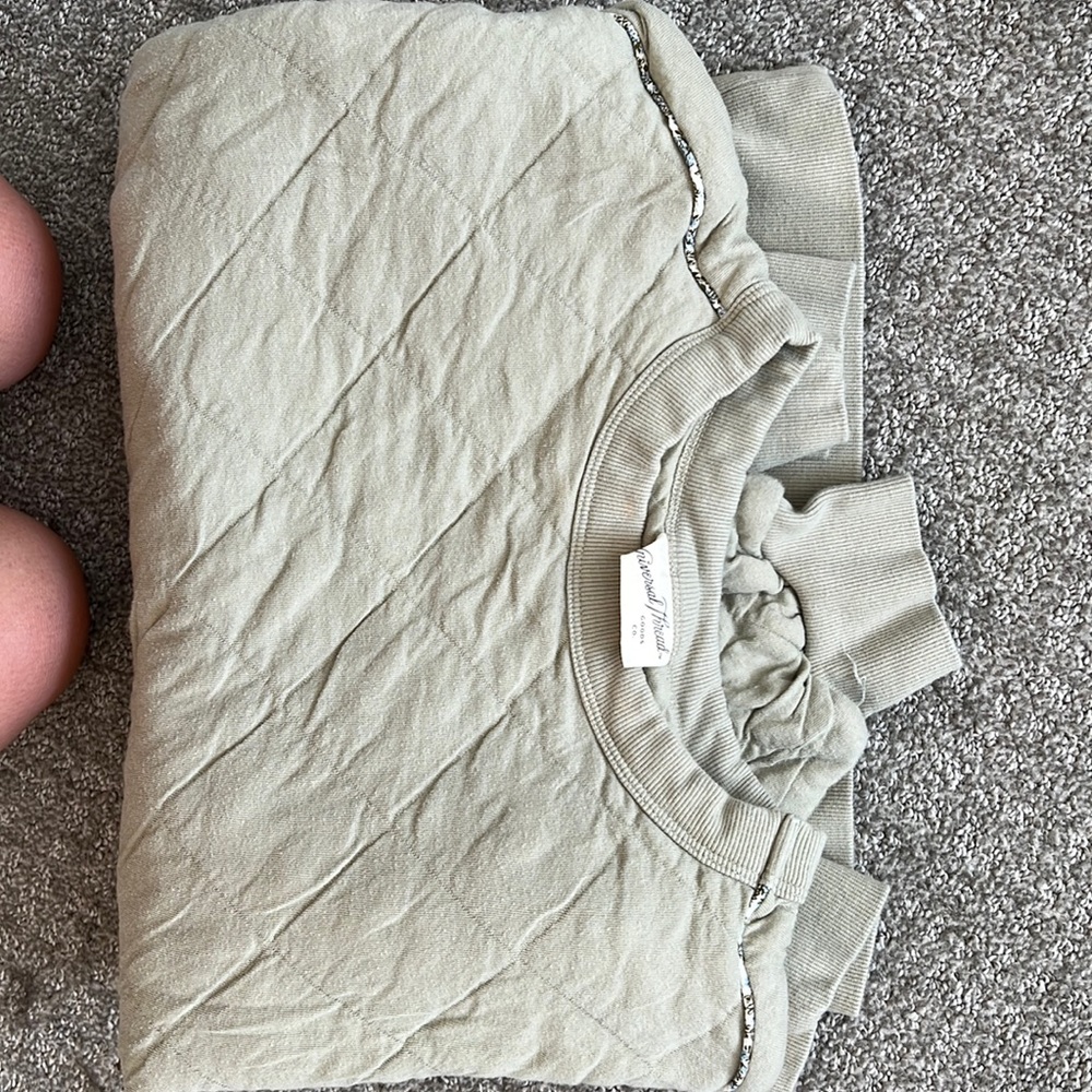 Quilted crew sweater